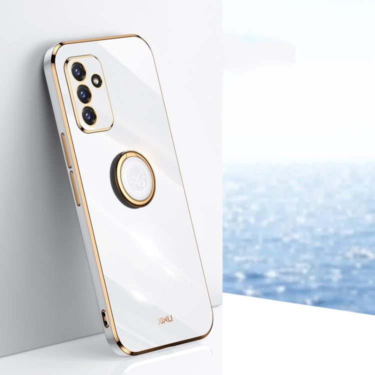 XINLI Straight Edge 6D Electroplate TPU Phone Case with Ring Holder, For Samsung Galaxy A22 4G, For Samsung Galaxy A52 5G, For Samsung Galaxy A72 5G, For Samsung Galaxy A82 5G