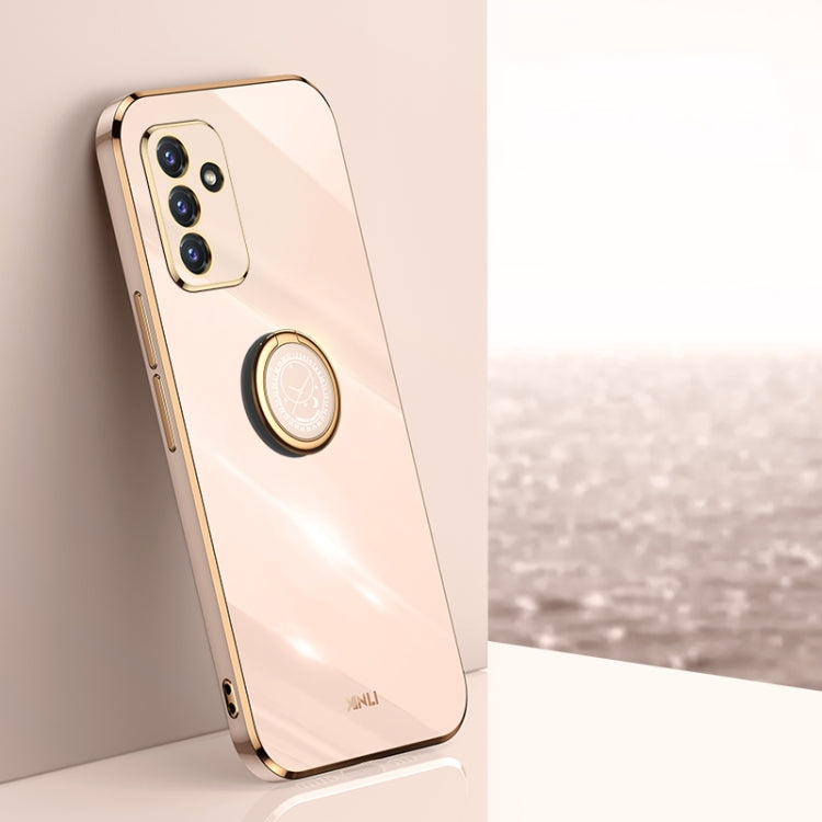XINLI Straight Edge 6D Electroplate TPU Phone Case with Ring Holder, For Samsung Galaxy A22 4G, For Samsung Galaxy A52 5G, For Samsung Galaxy A72 5G, For Samsung Galaxy A82 5G
