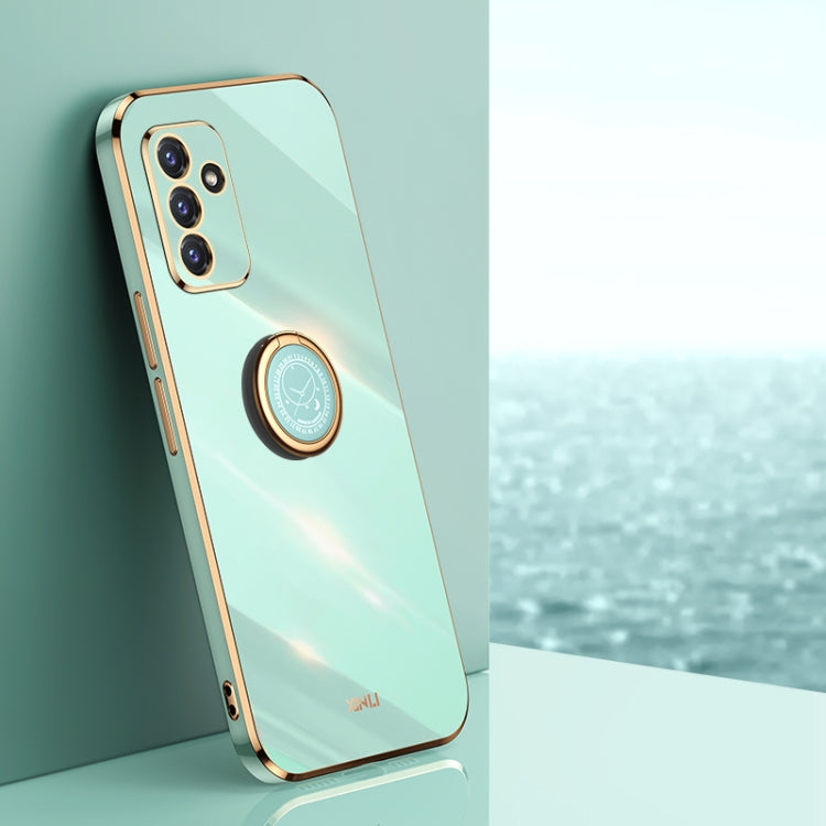 XINLI Straight Edge 6D Electroplate TPU Phone Case with Ring Holder, For Samsung Galaxy A22 4G, For Samsung Galaxy A52 5G, For Samsung Galaxy A72 5G, For Samsung Galaxy A82 5G