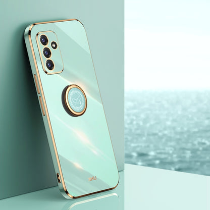XINLI Straight Edge 6D Electroplate TPU Phone Case with Ring Holder, For Samsung Galaxy A22 4G, For Samsung Galaxy A52 5G, For Samsung Galaxy A72 5G, For Samsung Galaxy A82 5G