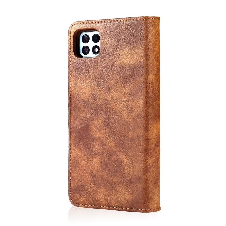 DG.MING Crazy Horse Texture Flip Detachable Magnetic Leather Case with Holder & Card Slots & Wallet, For Samsung Galaxy A22 5G