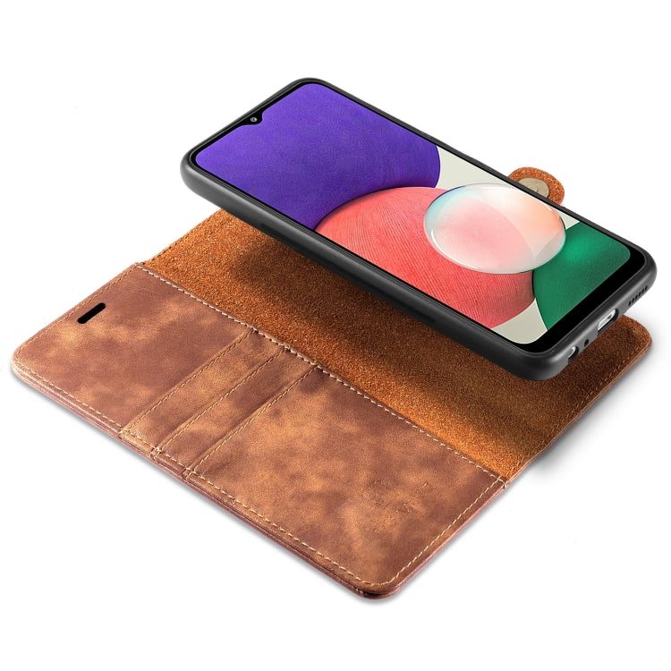 DG.MING Crazy Horse Texture Flip Detachable Magnetic Leather Case with Holder & Card Slots & Wallet, For Samsung Galaxy A22 5G