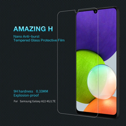 NILLKIN H Explosion-proof Tempered Glass Film, For iPhone 13 / 13 Pro, For Samsung Galaxy A22 4G LTE