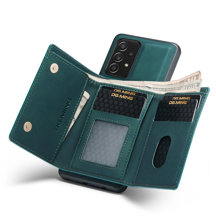 DG.MING M1 Series 3-Fold Multi Card Wallet + Magnetic Back Cover Shockproof Case with Holder Function, For Samsung Galaxy A02s, For Samsung Galaxy A32 5G, For Samsung Galaxy A42 5G, For Samsung Galaxy A52 5G / 4G, For Samsung Galaxy A72 5G / 4G��������...
