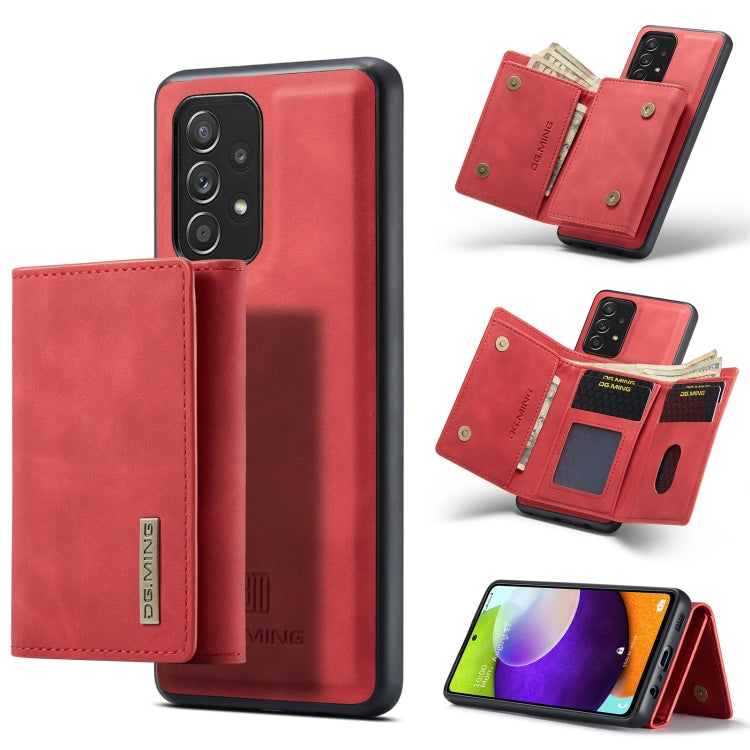DG.MING M1 Series 3-Fold Multi Card Wallet + Magnetic Back Cover Shockproof Case with Holder Function, For Samsung Galaxy A02s, For Samsung Galaxy A32 5G, For Samsung Galaxy A42 5G, For Samsung Galaxy A52 5G / 4G, For Samsung Galaxy A72 5G / 4G��������...