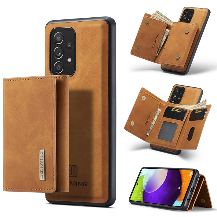 DG.MING M1 Series 3-Fold Multi Card Wallet + Magnetic Back Cover Shockproof Case with Holder Function, For Samsung Galaxy A02s, For Samsung Galaxy A32 5G, For Samsung Galaxy A42 5G, For Samsung Galaxy A52 5G / 4G, For Samsung Galaxy A72 5G / 4G��������...