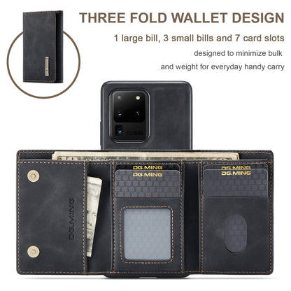 DG.MING M1 Series 3-Fold Multi Card Wallet  Back Cover Shockproof Case with Holder Function, For Samsung Galaxy S20 Ultra, For Samsung Galaxy S20+