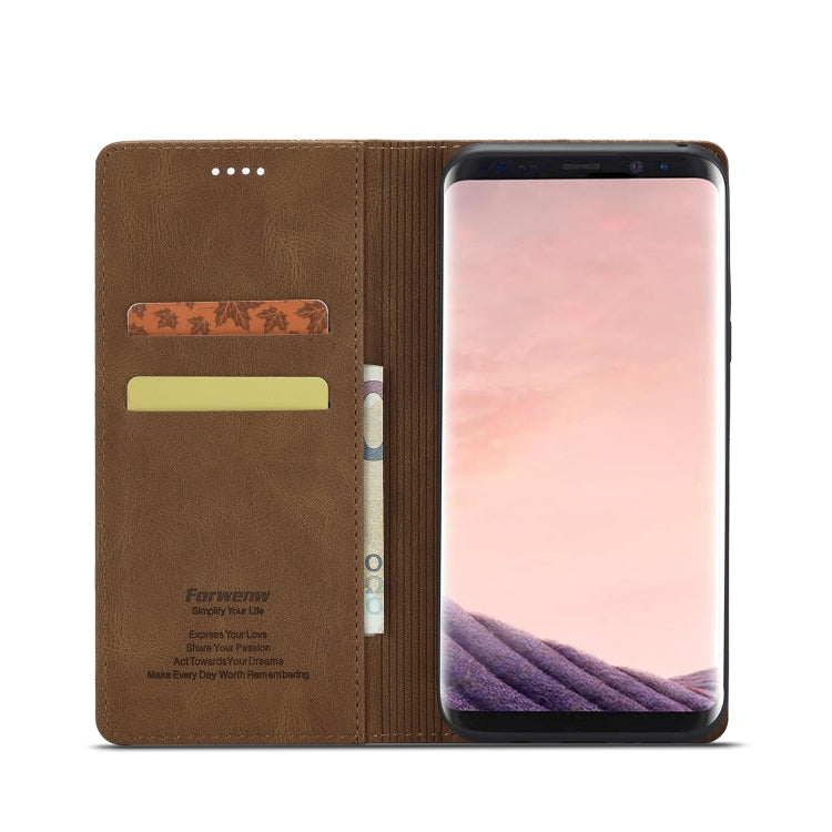 Forwenw F2 Series Magnetic Horizontal Flip Leather Case with Holder & Card Slots & Wallet, For Samsung Galaxy A52 5G, For Samsung Galaxy Note20 Ultra, For Samsung Galaxy S8, For Samsung Galaxy S8+, For Samsung Galaxy S9, For Samsung Galaxy S9+