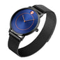SKMEI 9197 Simple Non-scale Dial Metal Mesh Belt Quartz Watch for Ladies