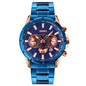 SKMEI 9241 Men Calendar Stopwatch Stainless Steel Strap Quartz Watch