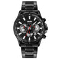 SKMEI 9241 Men Calendar Stopwatch Stainless Steel Strap Quartz Watch