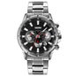 SKMEI 9241 Men Calendar Stopwatch Stainless Steel Strap Quartz Watch