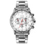 SKMEI 9241 Men Calendar Stopwatch Stainless Steel Strap Quartz Watch