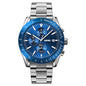 SKMEI 9253 Men Stopwatch Date Six Pin Stainless Steel Strap Quartz Watch