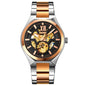 SKMEI 9258 Men Two-color Stainless Steel Strap Automatic Mechanical Watch