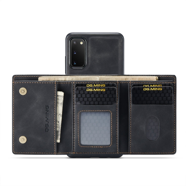 DG.MING M1 Series 3-Fold Multi Card Wallet  Back Cover Shockproof Case with Holder Function, For Samsung Galaxy A71, For Samsung Galaxy A51, For Samsung Galaxy S20