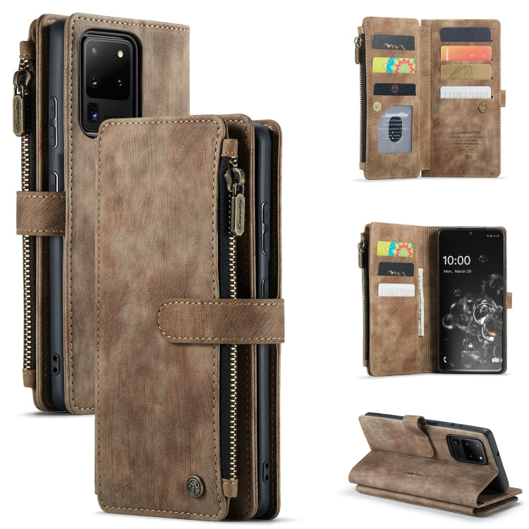 CaseMe-C30 PU + TPU Multifunctional Horizontal Flip Leather Case with Holder & Card Slot & Wallet & Zipper Pocket, For Samsung Galaxy A12, For Samsung Galaxy A52 5G / 4G, For Samsung Galaxy Note10+, For Samsung Galaxy Note20 Ultra, For Samsung Galaxy S...
