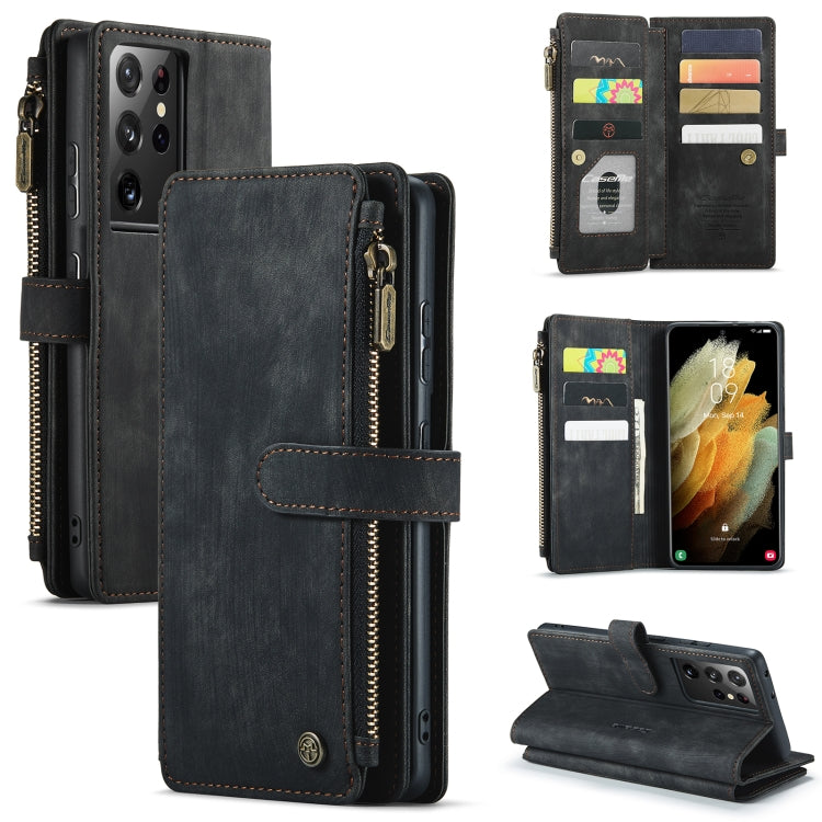CaseMe-C30 PU + TPU Multifunctional Horizontal Flip Leather Case with Holder & Card Slot & Wallet & Zipper Pocket, For Samsung Galaxy A12, For Samsung Galaxy A52 5G / 4G, For Samsung Galaxy Note10+, For Samsung Galaxy Note20 Ultra, For Samsung Galaxy S...