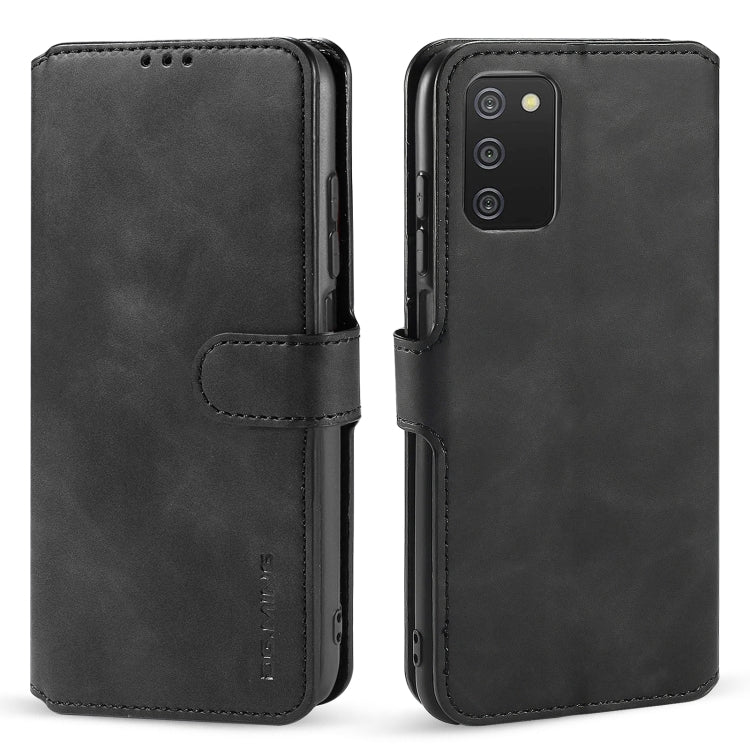 DG.MING Retro Oil Side Horizontal Flip Leather Case with Holder & Card Slots & Wallet, For Samsung Galaxy A03s 166mm