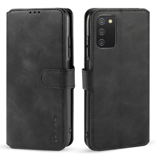 DG.MING Retro Oil Side Horizontal Flip Leather Case with Holder & Card Slots & Wallet, For Samsung Galaxy A03s 166mm