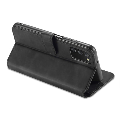 DG.MING Retro Oil Side Horizontal Flip Leather Case with Holder & Card Slots & Wallet, For Samsung Galaxy A03s 166mm