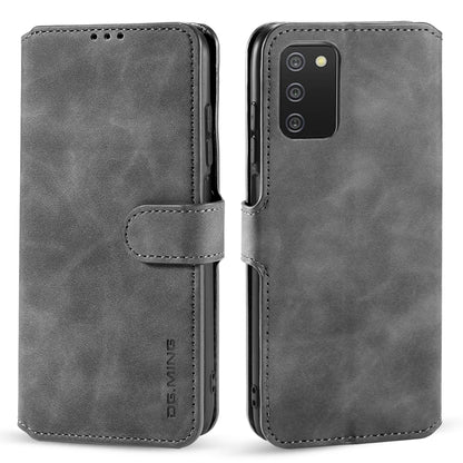 DG.MING Retro Oil Side Horizontal Flip Leather Case with Holder & Card Slots & Wallet, For Samsung Galaxy A03s 166mm