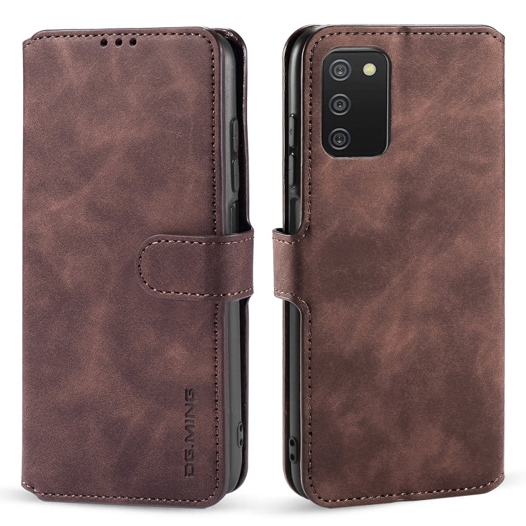 DG.MING Retro Oil Side Horizontal Flip Leather Case with Holder & Card Slots & Wallet, For Samsung Galaxy A03s 166mm