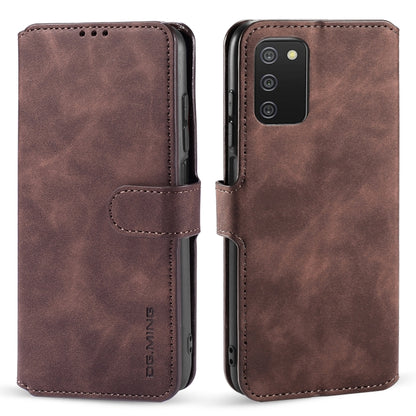 DG.MING Retro Oil Side Horizontal Flip Leather Case with Holder & Card Slots & Wallet, For Samsung Galaxy A03s 166mm