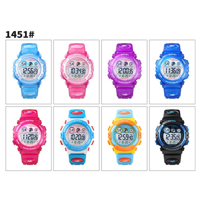 SKMEI 1451 LED Digital Stopwatch Chronograph Luminous Children Sports Electronic Watch, 1451(Transparent Sky Blue), 1451(Transparent Rose Red), 1451(White Shell Blue Circle), 1451(Yellow Shell Blue Circle), 1451(Black Shell Blue Circle)����������������...
