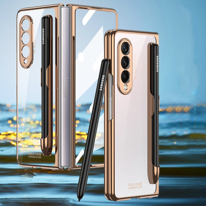 GKK Integrated Electroplating + Glass Phone Case with Pen Slot, For Samsung Galaxy Z Fold3 5G