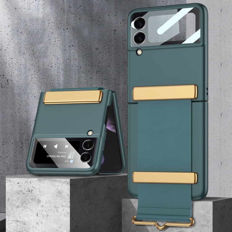 GKK Ultra-thin Full Coverage Phone Case with Wristband, For Samsung Galaxy Z Flip3 5G