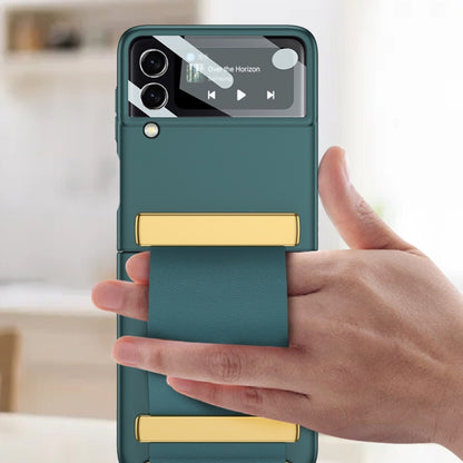 GKK Ultra-thin Full Coverage Phone Case with Wristband, For Samsung Galaxy Z Flip3 5G