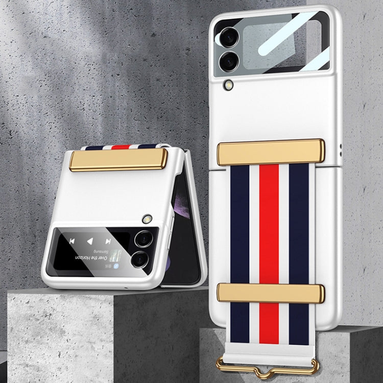 GKK Ultra-thin Full Coverage Phone Flip Case with Color Wristband, For Samsung Galaxy Z Flip3 5G