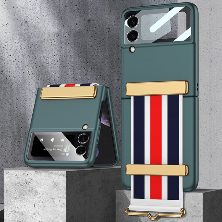 GKK Ultra-thin Full Coverage Phone Flip Case with Color Wristband, For Samsung Galaxy Z Flip3 5G