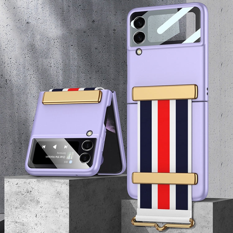 GKK Ultra-thin Full Coverage Phone Flip Case with Color Wristband, For Samsung Galaxy Z Flip3 5G