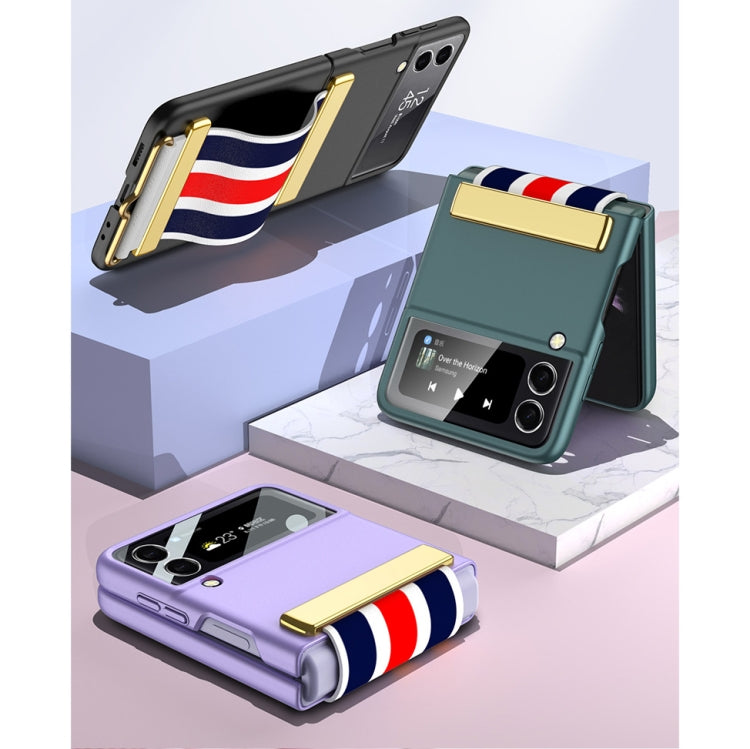 GKK Ultra-thin Full Coverage Phone Flip Case with Color Wristband, For Samsung Galaxy Z Flip3 5G