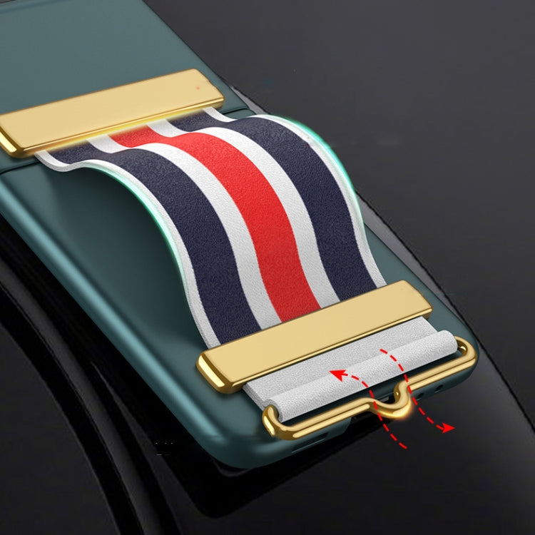 GKK Ultra-thin Full Coverage Phone Flip Case with Color Wristband, For Samsung Galaxy Z Flip3 5G