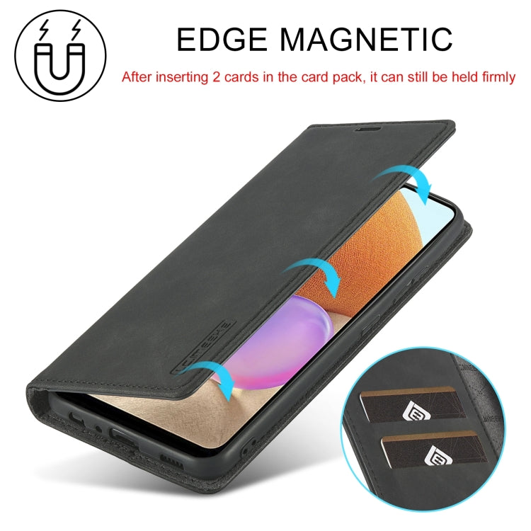 LC.IMEEKE Strong Magnetism Matte TPU + PU Leather Case, For Samsung Galaxy A32 4G