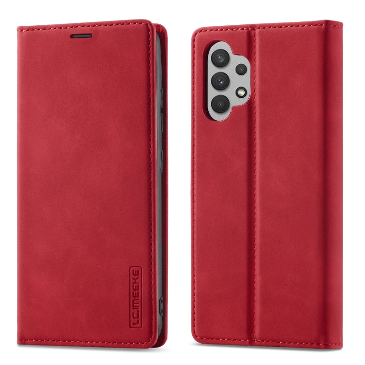 LC.IMEEKE Strong Magnetism Matte TPU + PU Leather Case, For Samsung Galaxy A32 4G
