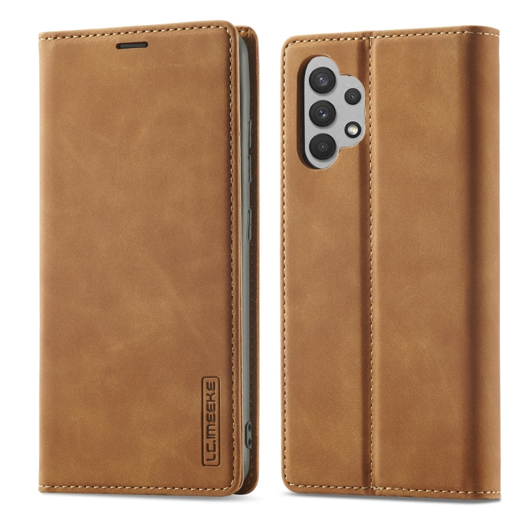 LC.IMEEKE Strong Magnetism Matte TPU + PU Leather Case, For Samsung Galaxy A32 4G