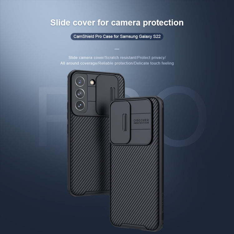 NILLKIN Black Mirror Pro Series Camshield Phone Case, For Samsung Galaxy S22 5G, For Samsung Galaxy S22+ 5G, For Samsung Galaxy S22 Ultra 5G