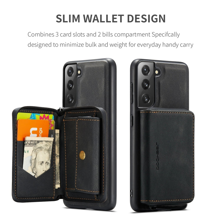 JEEHOOD Magnetic Zipper Horizontal Flip Phone Leather Case, For Samsung Galaxy S22 5G, For OnePlus Nord N200 5G, For Samsung Galaxy S22+ 5G