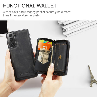 JEEHOOD Magnetic Zipper Horizontal Flip Phone Leather Case, For Samsung Galaxy S22 5G, For OnePlus Nord N200 5G, For Samsung Galaxy S22+ 5G