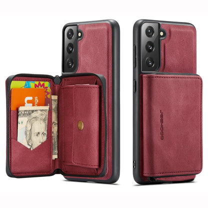 JEEHOOD Magnetic Zipper Horizontal Flip Phone Leather Case, For Samsung Galaxy S22 5G, For OnePlus Nord N200 5G, For Samsung Galaxy S22+ 5G
