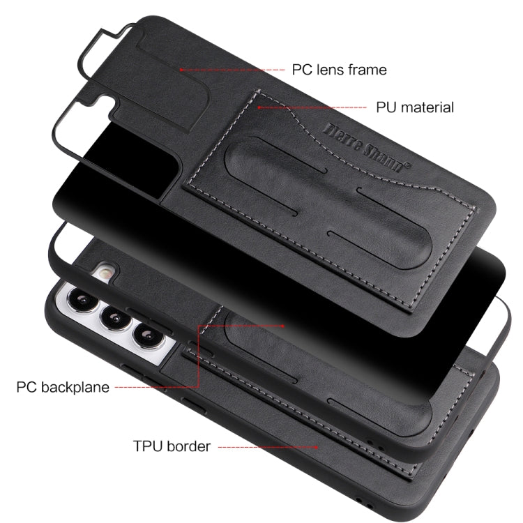 Fierre Shann Full Coverage Leather Phone Case, For Samsung Galaxy S22 5G, For Samsung Galaxy S22+ 5G, For Samsung Galaxy S22 Ultra 5G