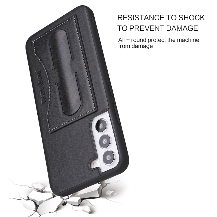 Fierre Shann Full Coverage Leather Phone Case, For Samsung Galaxy S22 5G, For Samsung Galaxy S22+ 5G, For Samsung Galaxy S22 Ultra 5G
