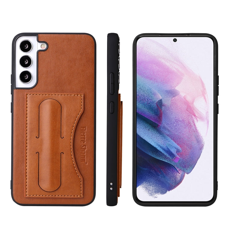 Fierre Shann Full Coverage Leather Phone Case, For Samsung Galaxy S22 5G, For Samsung Galaxy S22+ 5G, For Samsung Galaxy S22 Ultra 5G