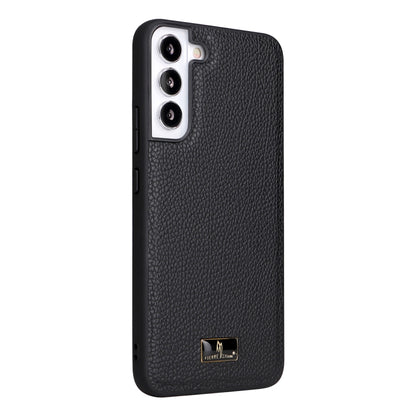 Fierre Shann Leather Texture Phone Back Cover Case, For Samsung Galaxy S22 5G, For Samsung Galaxy S22+ 5G, For Samsung Galaxy S22 Ultra 5G