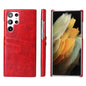 Fierre Shann Retro Oil Wax Texture PU Leather Phone Case with Card Slots, For Samsung Galaxy S22 Ultra 5G, For Samsung Galaxy S22+ 5G, For Samsung Galaxy S22 5G