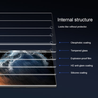 NILLKIN 3D CP+MAX Anti-Explosion Full Coverage Tempered Glass Film, For Samsung Galaxy S22 Ultra 5G